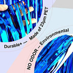 4Pack Blue Foil Fringe Curtain, Blue Streamers Backdrop Party Decorations, alternate view 4