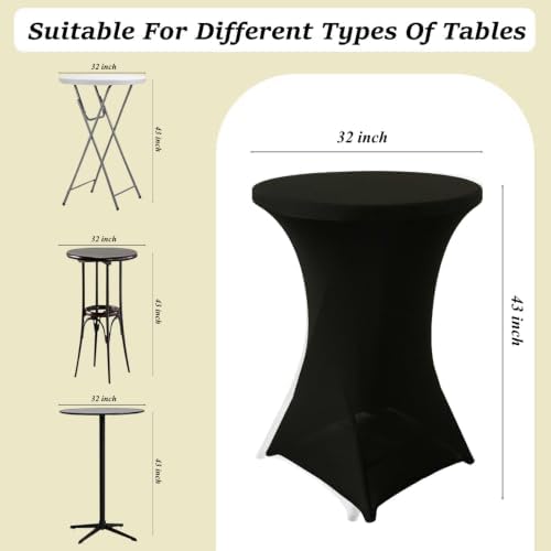 4Pack Cocktail Table Covers 32x43Inch Black Cocktail Table Tablecloths in 32x43Inch, alternate view 3