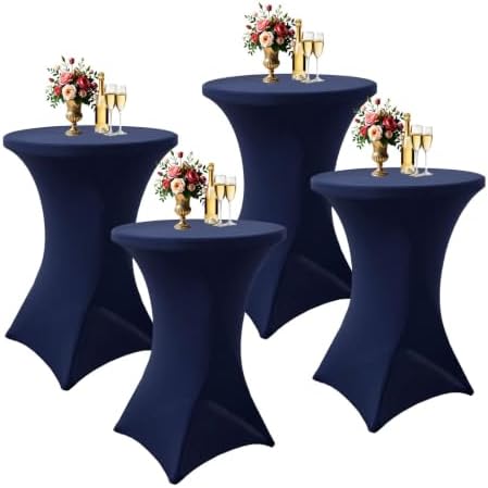 4Pack Cocktail Table Covers 32x43Inch Navy Blue Cocktail Table Tablecloths in 32x43Inch in Navy Blue