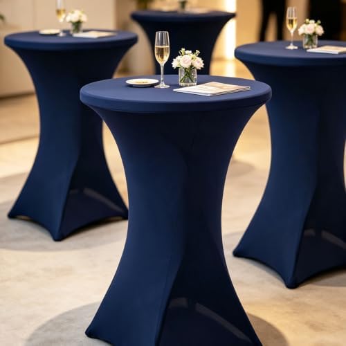 4Pack Cocktail Table Covers 32x43Inch Navy Blue Cocktail Table Tablecloths in 32x43Inch in Navy Blue, alternate view 2