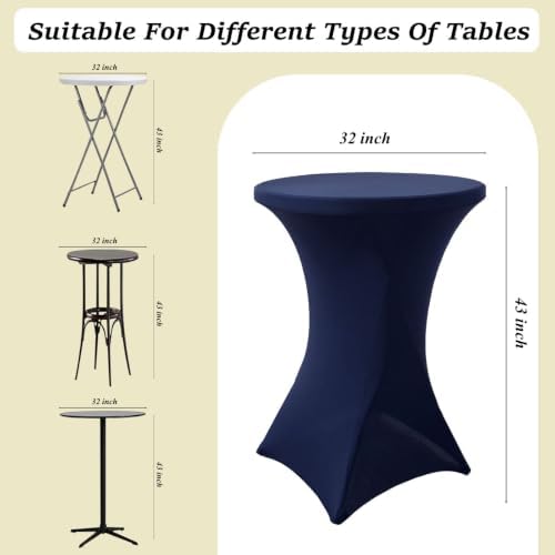 4Pack Cocktail Table Covers 32x43Inch Navy Blue Cocktail Table Tablecloths in 32x43Inch in Navy Blue, alternate view 3