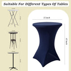 4Pack Cocktail Table Covers 32x43Inch Navy Blue Cocktail Table Tablecloths in 32x43Inch in Navy Blue, alternate view 3