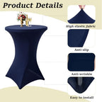 4Pack Cocktail Table Covers 32x43Inch Navy Blue Cocktail Table Tablecloths in 32x43Inch in Navy Blue, alternate view 4