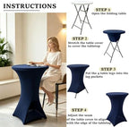 4Pack Cocktail Table Covers 32x43Inch Navy Blue Cocktail Table Tablecloths in 32x43Inch in Navy Blue, alternate view 6