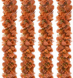 4Pack Eucalyptus Garland, Fall Artificial Eucalyptus Garland with Flowers