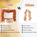 4Pack Eucalyptus Garland, Fall Artificial Eucalyptus Garland with Flowers, alternate view 5