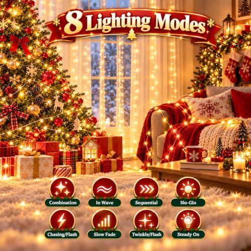 4Pack Fairy Lights Battery Twinkle Lights Remote Warm White & Multicolor in Warm White & Multicolor, alternate view 3