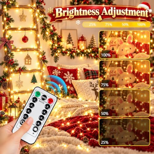 4Pack Fairy Lights Battery Twinkle Lights Remote Warm White & Multicolor in Warm White & Multicolor, alternate view 5