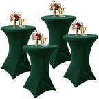 4Pack Forest Green Cocktail Table Covers 32x43Inch Cocktail Tablecloths in 32x43Inch in Forest Green