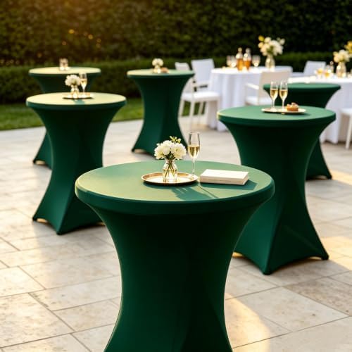 4Pack Forest Green Cocktail Table Covers 32x43Inch Cocktail Tablecloths in 32x43Inch in Forest Green, alternate view 2
