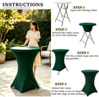 4Pack Forest Green Cocktail Table Covers 32x43Inch Cocktail Tablecloths in 32x43Inch in Forest Green, alternate view 6