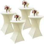 4Pack Ivory Cocktail Table Covers 32x43Inch Cocktail Table Tablecloths in 32x43Inch