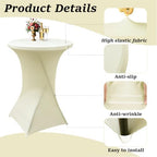 4Pack Ivory Cocktail Table Covers 32x43Inch Cocktail Table Tablecloths in 32x43Inch, alternate view 5