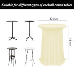 4Pack Ivory Cocktail Table Tablecloth 32"x 43" Cocktail Table Cover, alternate view 3