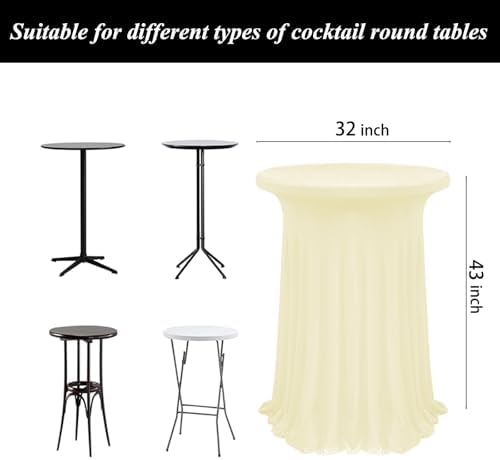 4Pack Ivory Cocktail Table Tablecloth 32"x 43" Cocktail Table Cover, alternate view 3
