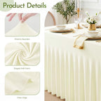 4Pack Ivory Spandex Tablecloth for 8FT Rectangle Table, Table Skirt, alternate view 4