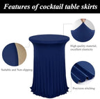 4Pack Navy Blue Cocktail Table Covers 32"x43" Cocktail Table Tablecloths, alternate view 4