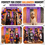 4Pack Orange Purple Black Halloween Foil Curtain Decoration Halloween Party in 4Pcs Purple orange black, alternate view 3