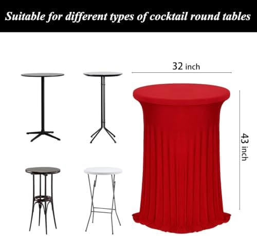 4Pack Red Cocktail Table Covers 32"x43" Cocktail Table Tablecloths Red, alternate view 3