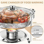 4Pack Round 7QT Stainless Steel Chafing Dishes for Buffet in 4 Pack Sliver, alternate view 7