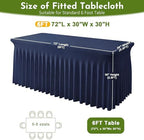 4Pack Spandex Tablecloth for 6FT Rectangle Table, Table Skirt, alternate view 2