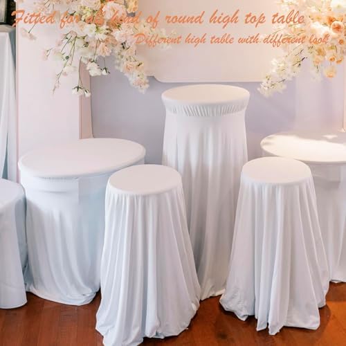 4Pack White Cocktail Table Covers 32"x 43" Cocktail Table Tablecloth, alternate view 7