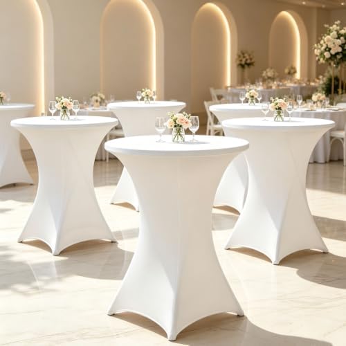 4Pack White Cocktail Table Covers 32x43Inch Cocktail Table Tablecloths in 32x43Inch, alternate view 2