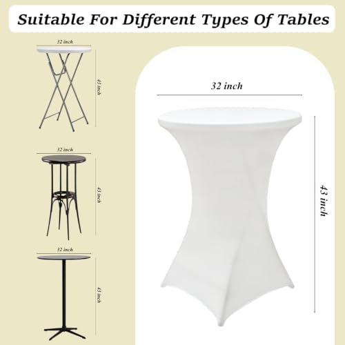 4Pack White Cocktail Table Covers 32x43Inch Cocktail Table Tablecloths in 32x43Inch, alternate view 3