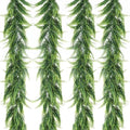 4Pc Artificial Boston Ferns Garland 5.8Ft Green Fake Greenery Vines