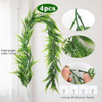 4Pc Artificial Boston Ferns Garland 5.8Ft Green Fake Greenery Vines, alternate view 4