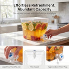4pcs 1.3 Gallon Drink Dispenser for Fridge, Clear Plastic Beverage Dispenser with Spigot and Lid, Leakproof, alternate view 3