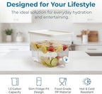 4pcs 1.3 Gallon Drink Dispenser for Fridge, Clear Plastic Beverage Dispenser with Spigot and Lid, Leakproof, alternate view 4