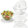 4PCS 160oz Clear Plastic Serving Bowls, Large Round Punch Bowls