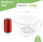 4PCS 160oz Clear Plastic Serving Bowls, Large Round Punch Bowls, alternate view 3