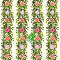4Pcs 26 Ft Artificial Flower Garland with Light Hanging Fake Vine