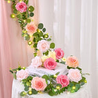 4Pcs 26 Ft Artificial Flower Garland with Light Hanging Fake Vine, alternate view 6