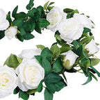 4Pcs(26 FT) Artificial Rose Vine Fake Flower Garland Fake Silk Rose Hanging Vine for Wedding Party Background, alternate view