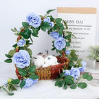 4Pcs(26 FT) Artificial Rose Vine Fake Flower Garland Fake Silk Rose Hanging Vine for Wedding Party Background, alternate view