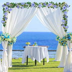 4Pcs(26 FT) Artificial Rose Vine Fake Flower Garland Fake Silk Rose Hanging Vine for Wedding Party Background, alternate view