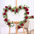 4Pcs 26Ft Artificial Eucalyptus Garlands with Flowers - 8 Roses, Faux Floral Greenery Garlands Fake Flowers, alternate view 5