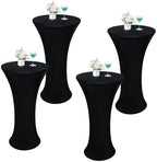 4PCS 36x43 Inch Fitted Cocktail Tablecloth, Cocktail Table Cover in 36x43 Inch