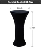 4PCS 36x43 Inch Fitted Cocktail Tablecloth, Cocktail Table Cover in 36x43 Inch, alternate view 2