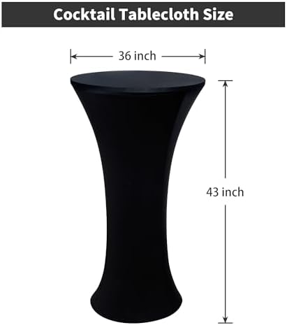 4PCS 36x43 Inch Fitted Cocktail Tablecloth, Cocktail Table Cover in 36x43 Inch, alternate view 2
