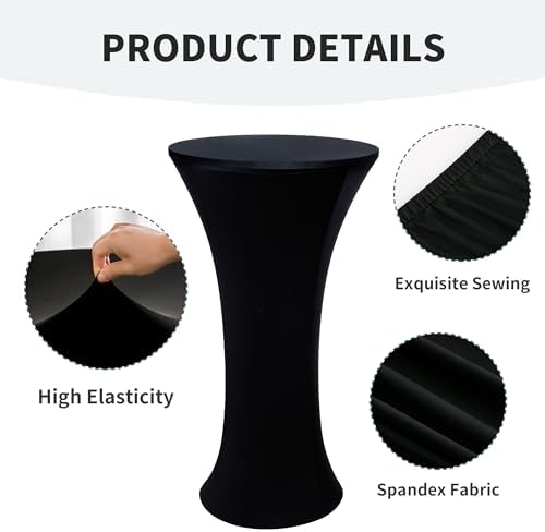 4PCS 36x43 Inch Fitted Cocktail Tablecloth, Cocktail Table Cover in 36x43 Inch, alternate view 3