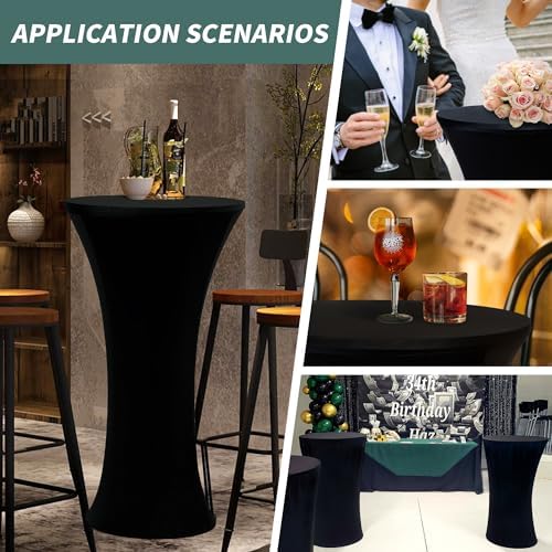 4PCS 36x43 Inch Fitted Cocktail Tablecloth, Cocktail Table Cover in 36x43 Inch, alternate view 6