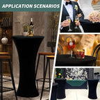 4PCS 36x43 Inch Fitted Cocktail Tablecloth, Cocktail Table Cover in 36x43 Inch, alternate view 6