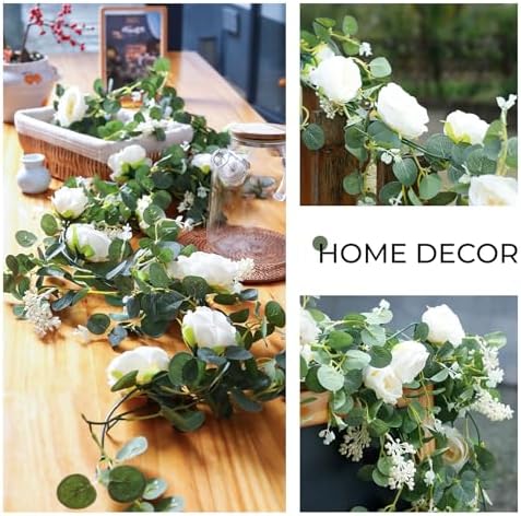4Pcs 6.5FT Artificial Flower Eucalyptus Garland Wedding Decor, alternate view 5