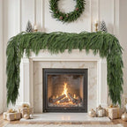 4PCS 6FT Christmas Garland, Artificial Real Touch Norfolk Pine Garland in Green, alternate view 2