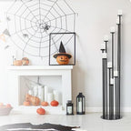 4pcs 9-Arm Floor Candelabra, Candle Holder for Home Decor in Black, alternate view 2
