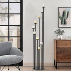 4pcs 9-Arm Floor Candelabra, Candle Holder for Home Decor in Black, alternate view 5
